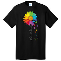 Womens Choose Kind Autism Awareness Rainbow Sunflower Warrior Gifts V Basic T-shirt | Artistshot