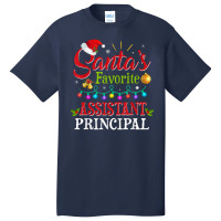 Santa's Favorite Assistant Principal Christmas Light Basic T-shirt | Artistshot