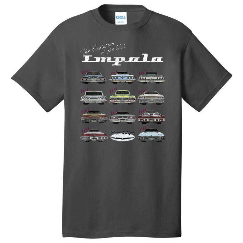 Evolution Of The 60s Impala,1960,hot Rod,muscle Car,mashup Basic T-shirt | Artistshot