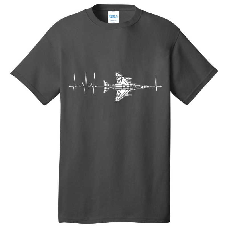 F 4 Phantomf 4 Phantom Schematic Airplane Pulse Ekg Pilot F4 Heartbeat Basic T-shirt | Artistshot