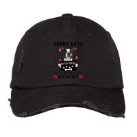 Black Boston Terrier Sorry Boys I Stole Her Heart Vintage Cap | Artistshot