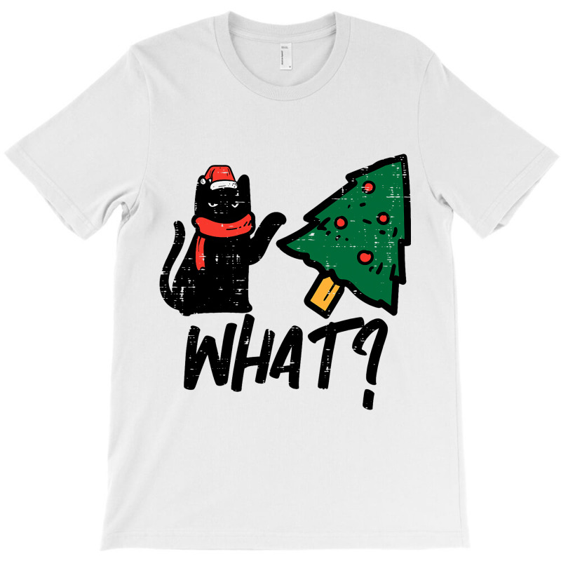 Black Cat Tipping Christmas Tree What Funny Men Wo T-shirt | Artistshot