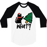 Black Cat Tipping Christmas Tree What Funny Men Wo 3/4 Sleeve Shirt | Artistshot