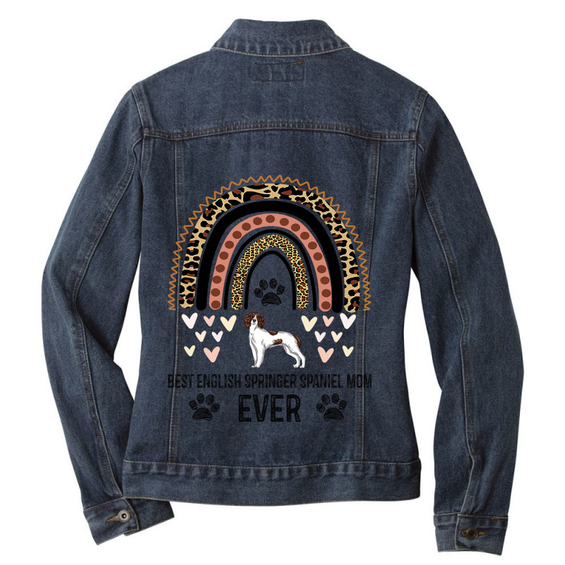 Best English Springer Spaniel Mom Ever Rainbow For Ladies Denim Jacket by NariahPringle | Artistshot