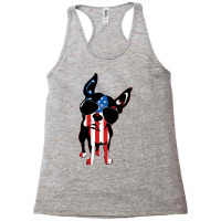 Boston Terrier Dog T Shirt American Flag Independe Racerback Tank | Artistshot