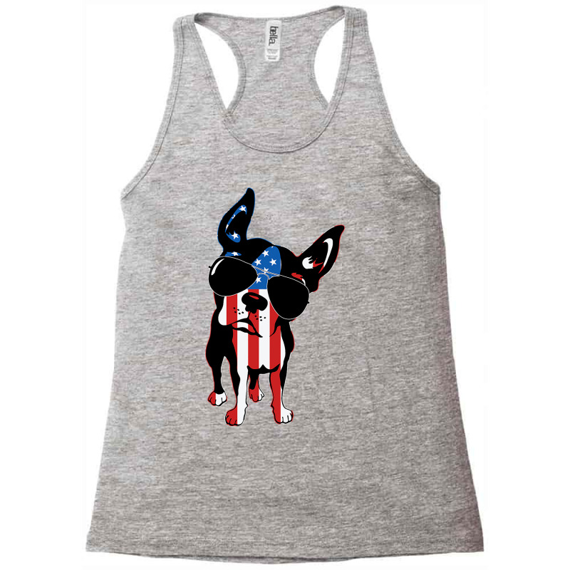 Boston Terrier Dog T Shirt American Flag Independe Racerback Tank by NAOMIMONTGOMERY | Artistshot