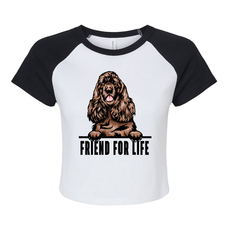 Dogs 365 Cocker Spaniel Dog   Friend For Life T Shirt Raglan Crop Top by puetzee | Artistshot