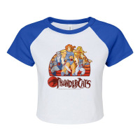 Thundercats Group Retro Sunset Tank Top Raglan Crop Top | Artistshot