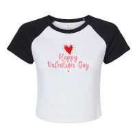 Happy Valentines Day Hearts Valentine Raglan Crop Top | Artistshot