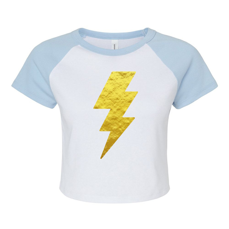 Lightning Bolt Tshirt Gold Color White Print Tee For Boys Raglan Crop Top by voigterannen | Artistshot