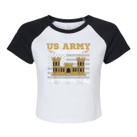 Vintage Us Army Combat Engineer Combat Engineer Veteran Gift For Fans Raglan Crop Top | Artistshot