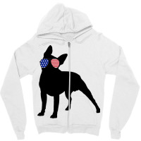 Boston Terrier Dog Usa 4th Of July American Zipper Hoodie | Artistshot