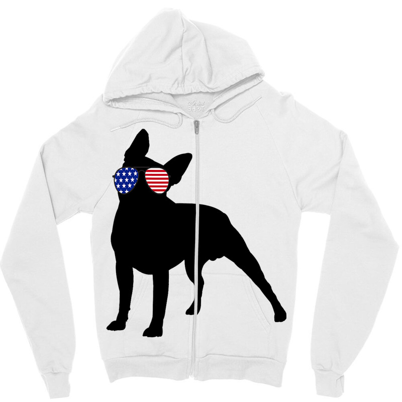 Boston Terrier Dog Usa 4th Of July American Zipper Hoodie | Artistshot