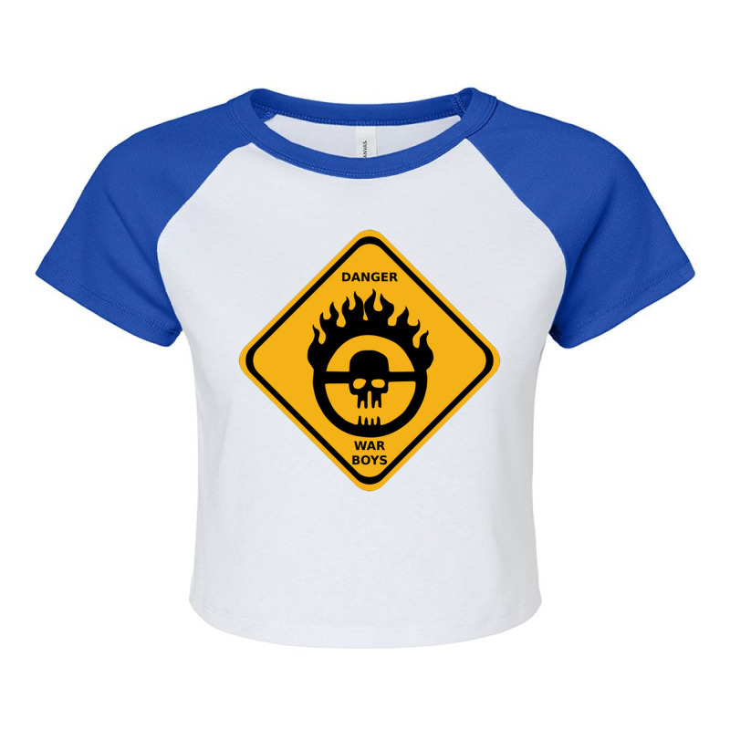 War Boys Danger Road Sign   Clean Edition  Mad Max Raglan Crop Top by cm-arts | Artistshot