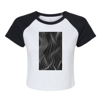 Optical Illusion Minimal Lines Raglan Crop Top | Artistshot