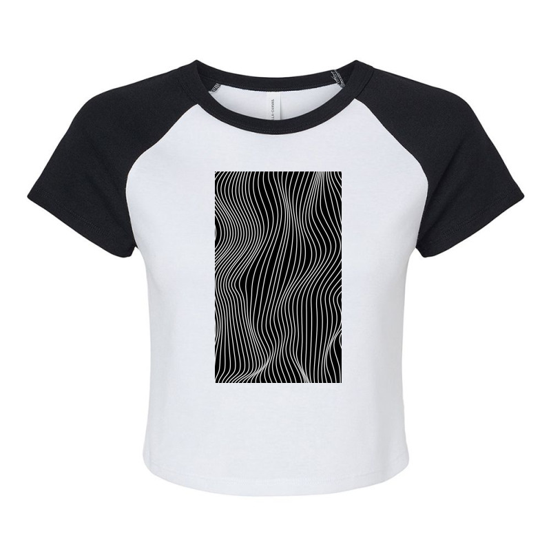 Optical Illusion Minimal Lines Raglan Crop Top by Levinsonuhv | Artistshot