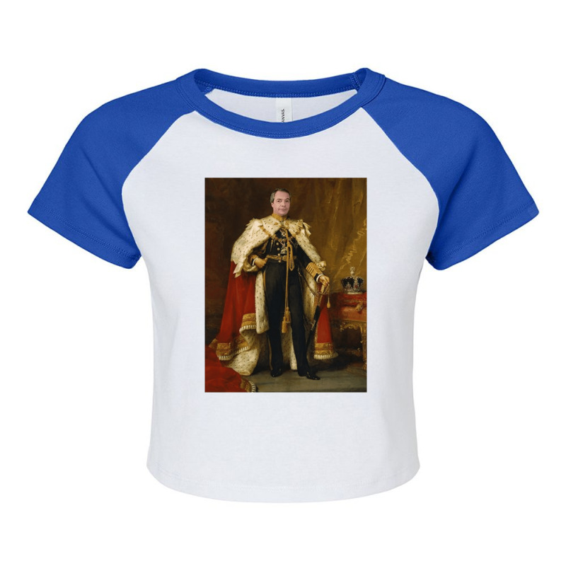 Nigel Farage King, Nigel Farage, King, Anti Boris Johnson, Farage King Raglan Crop Top by cm-arts | Artistshot