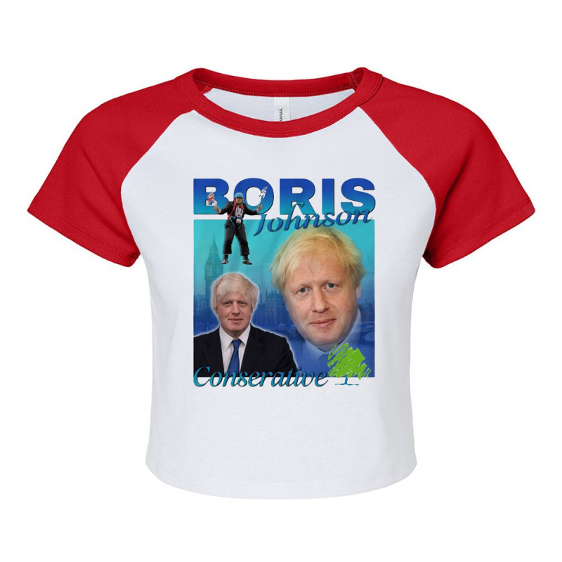 Boris Johnson, Conservative, Boris Johnson Vintage, Boris Johnson Pain Raglan Crop Top by cm-arts | Artistshot