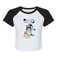 Dad Playing Son And Daughter Raglan Crop Top | Artistshot