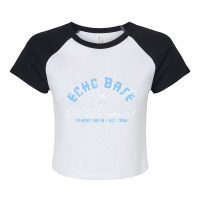 Echo Base Skiing (distressed) Raglan Crop Top | Artistshot