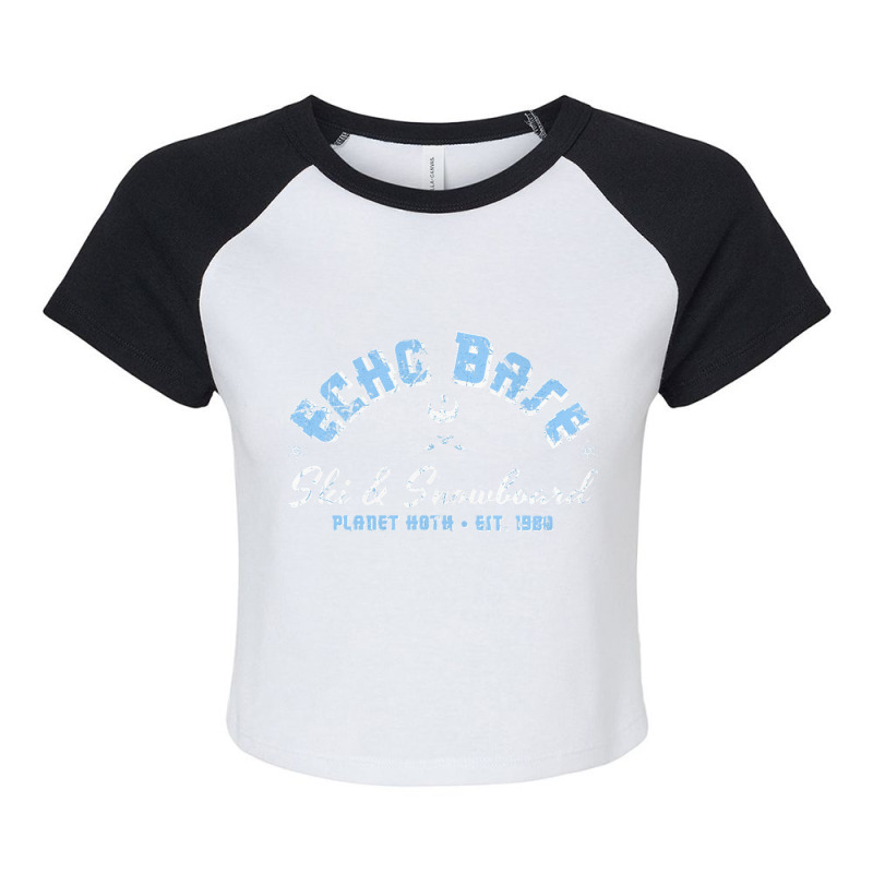 Echo Base Skiing (distressed) Raglan Crop Top by cm-arts | Artistshot