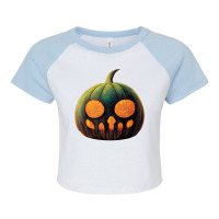 Spooky Typical Halloween Pumpkin Raglan Crop Top | Artistshot