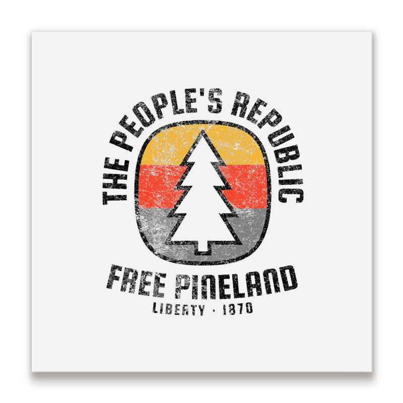 American Marauder Free Pineland Camping Badge 3 Metal Print Square | Artistshot