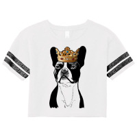 Boston Terrier Dog Wearing Crown Scorecard Crop Tee | Artistshot