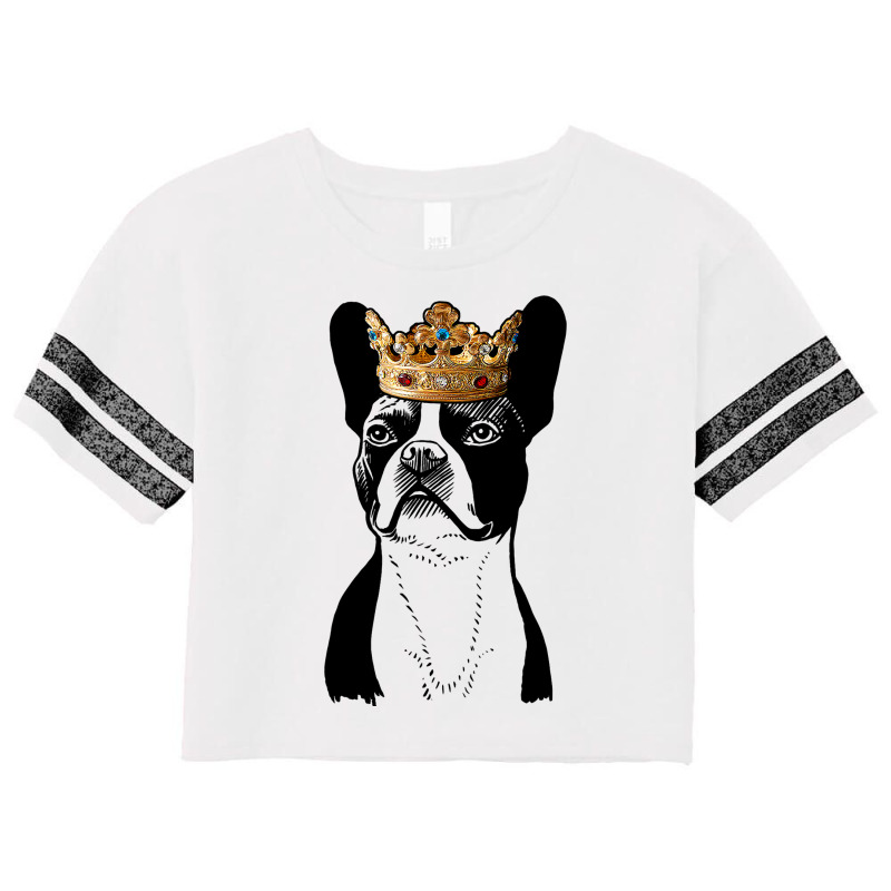 Boston Terrier Dog Wearing Crown Scorecard Crop Tee by KYERRAREED | Artistshot