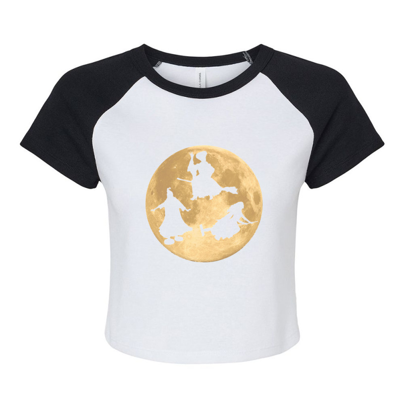 Hocus Pocus Moon Raglan Crop Top by laurynvanhoose | Artistshot