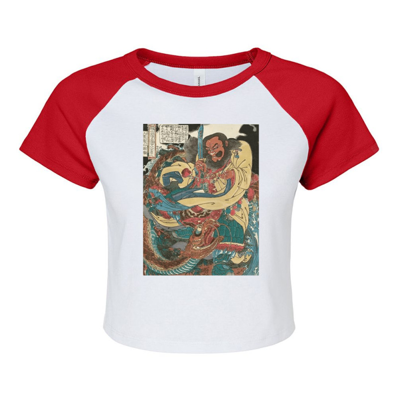 Water Margin, Gongsun Sheng, Kuniyoshi Utagawa, Water, Margin, Water M Raglan Crop Top by cm-arts | Artistshot