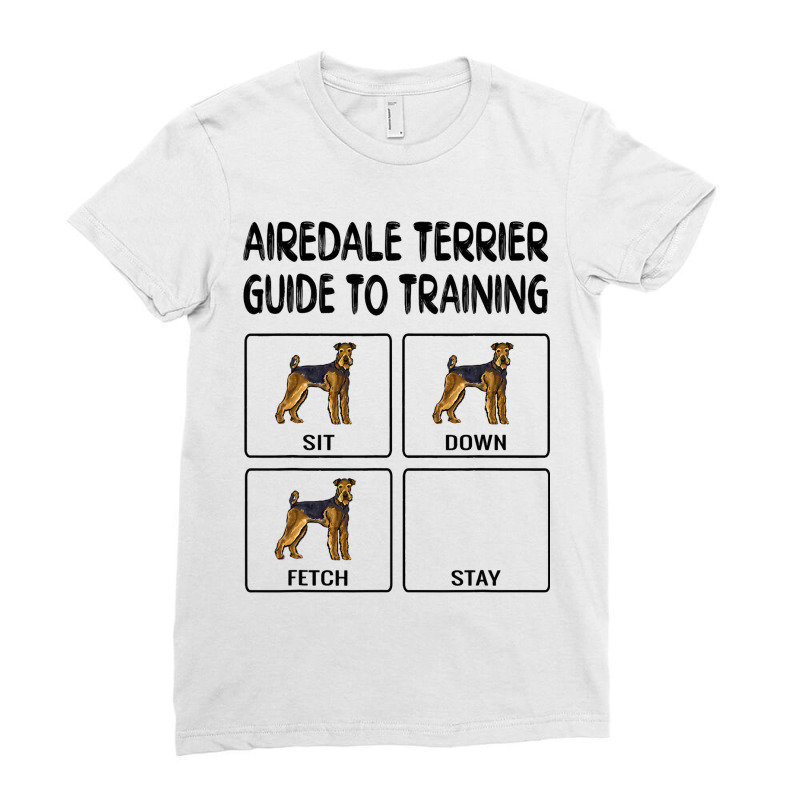 Airedale Terrier Guide To Training Dog Obedience 3 Ladies Fitted T-Shirt by JOHNBLOMEYER | Artistshot