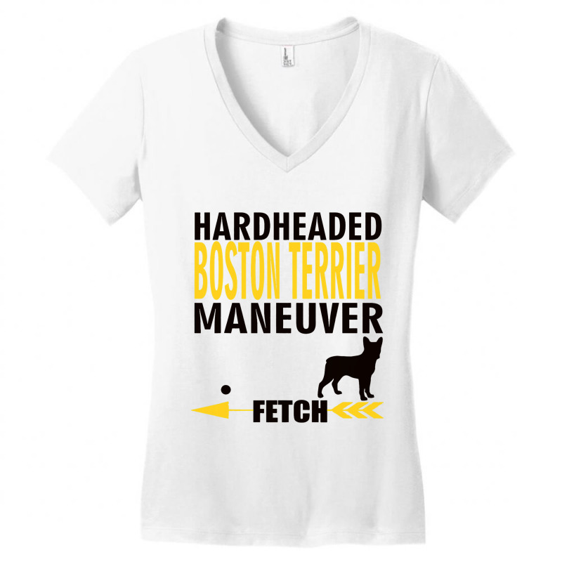 Boston Terrier Funny Dog Owners K9 Puppy Hardheade Women's V-Neck T-Shirt by StevieDerry | Artistshot