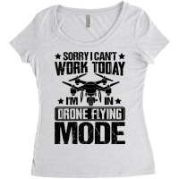 Cant Work Dron Flying Mode Drone Pilot Enthusiasts Women's Triblend Scoop T-shirt | Artistshot