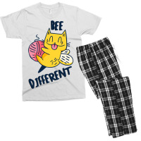 Beeekeepers Bee Different Saying Cats Beekeeping C Men's T-shirt Pajama Set | Artistshot