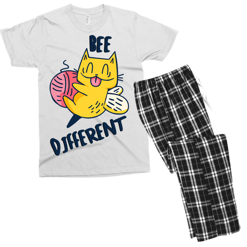 Beeekeepers Bee Different Saying Cats Beekeeping C Men's T-shirt Pajama Set | Artistshot