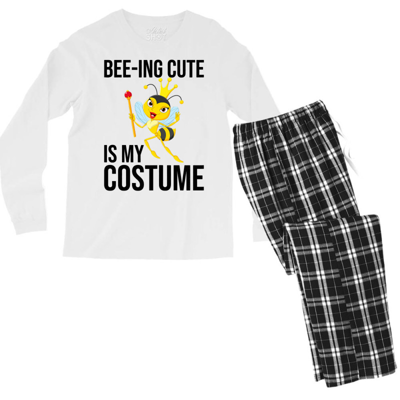 Beeing Cute Is My Costume Bee Beekeeping Halloween Men's Long Sleeve Pajama Set | Artistshot