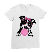 American Staffordshire Terrier Bubble Gum Bandanna Ladies Fitted T-shirt | Artistshot