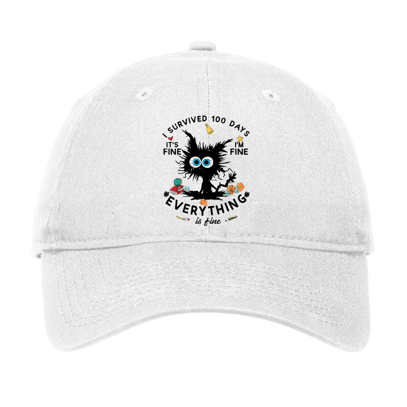 100th Day Of School Its Fine Im Fine Everythings I Adjustable Cap | Artistshot