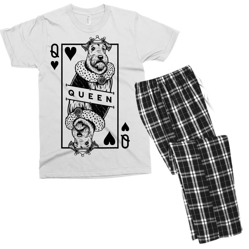 Airedale Terrier Queen Of Hearts Funny Dog Lover P Men's T-shirt Pajama Set by EmranKwak | Artistshot