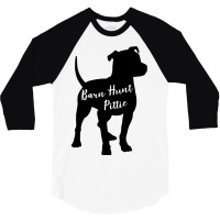 Barn Hunt Pittie Pitbull Dog Silhouette Nose Work 3/4 Sleeve Shirt | Artistshot