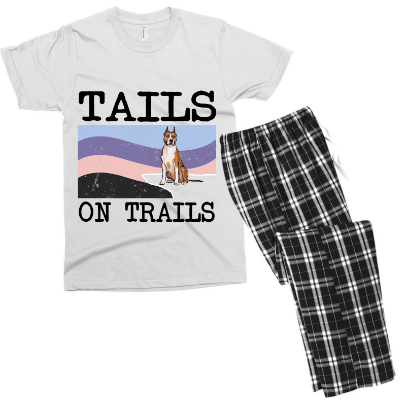 American Staffordshire Terrier Tails On Trails Fun Men's T-shirt Pajama Set | Artistshot