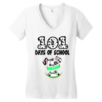 101 Days Of School Dalmatian Dog Lover Teacher Gif Women's V-neck T-shirt | Artistshot