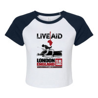 Wembley Live Aid Concert Remastered, London England Wemblay Stadium, M Raglan Crop Top | Artistshot