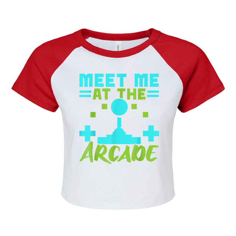 Meet Me At The Arcade Video Game Game Nerd Streamer Raglan Crop Top by Lion | Artistshot