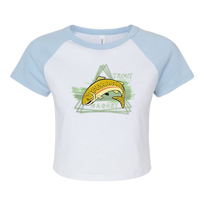 Trout Fishing Magnet   Steelhead Rainbow   Dad Birthday Gift T Shirt Raglan Crop Top by cm-arts | Artistshot