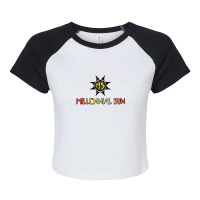 Millennial Sun 1.png Raglan Crop Top | Artistshot