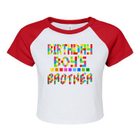 Building Brick Block Brother Of Birthday Boy Raglan Crop Top | Artistshot