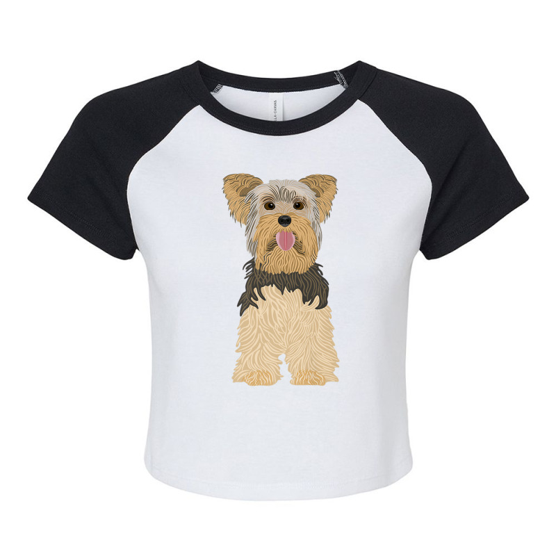 Yorkshire Terrier, Dog, Brown, Funny, Natural Premium T Shirt Raglan Crop Top by cm-arts | Artistshot