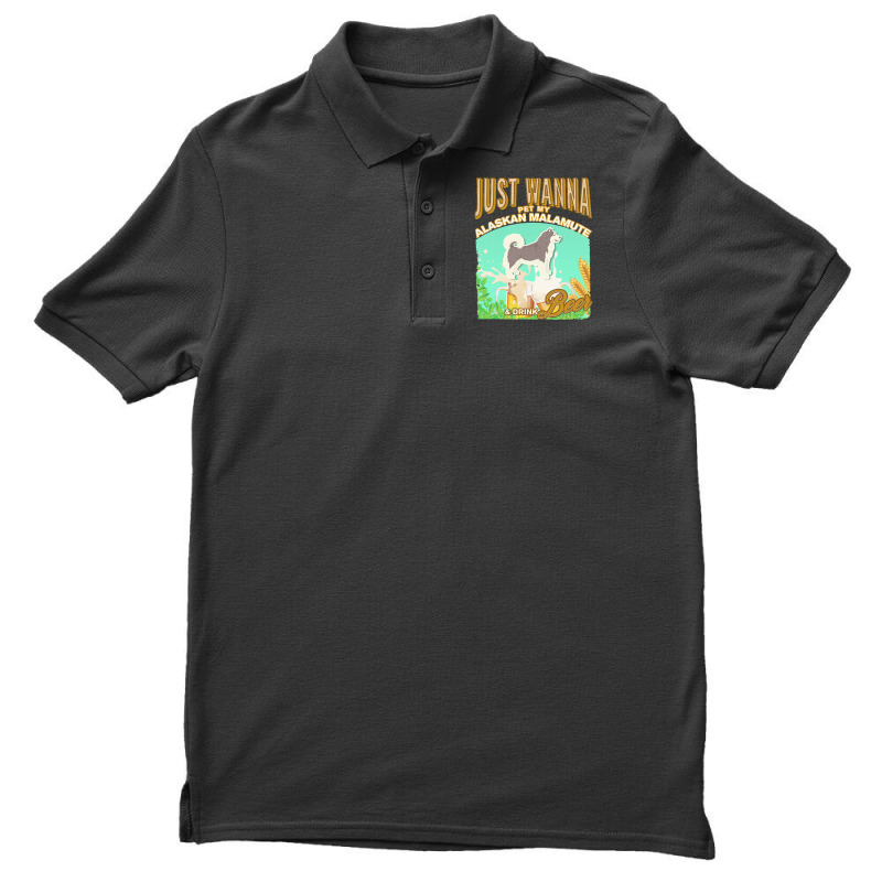 Alaskan Malamute T  Shirt Dog Owner, Just Wanna Pet My Alaskan Malamut Men's Polo Shirt | Artistshot